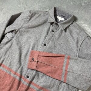 Boden‎ Mens Wool Button Down Shacket Size M Pockets Striped